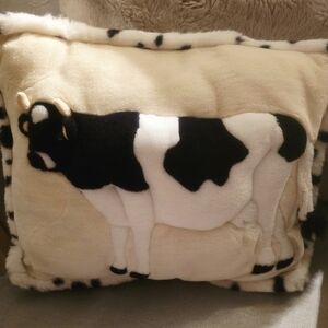 Cow Print Plush Pillow